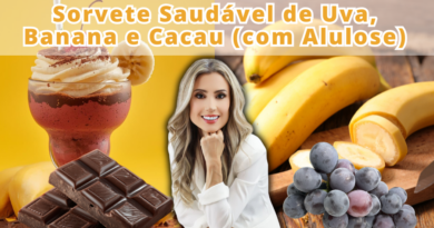 Sorvete Saudável de Uva, Banana e Cacau (com Alulose)
